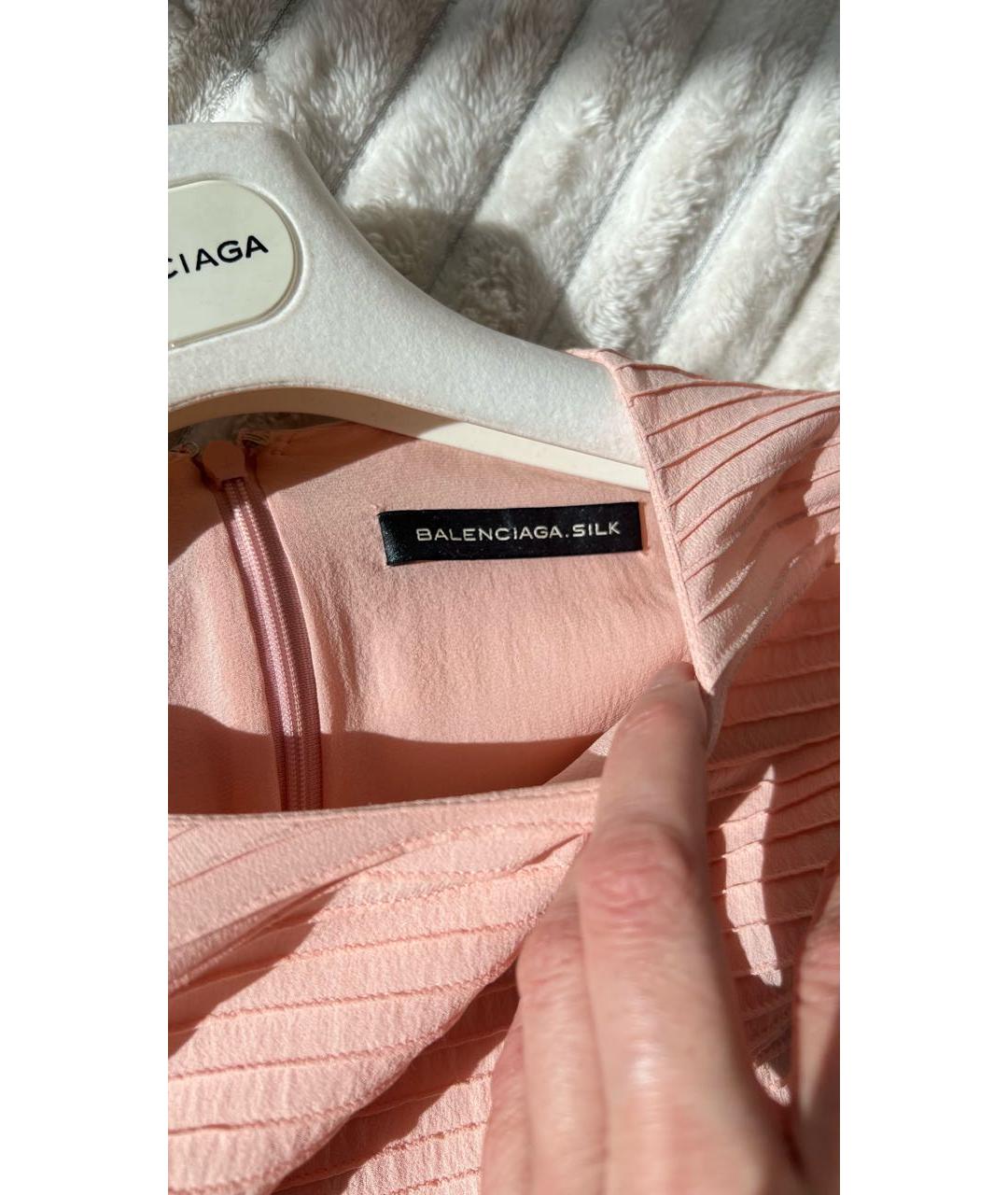 BALENCIAGA Коралловое шелковое коктейльное платье, фото 6