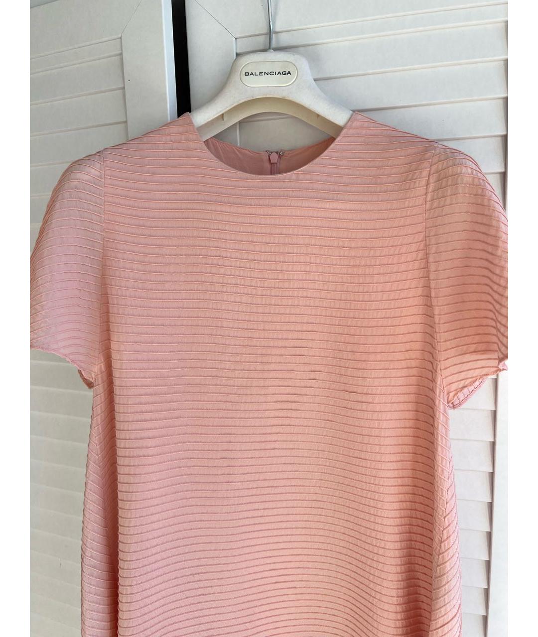 BALENCIAGA Коралловое шелковое коктейльное платье, фото 5
