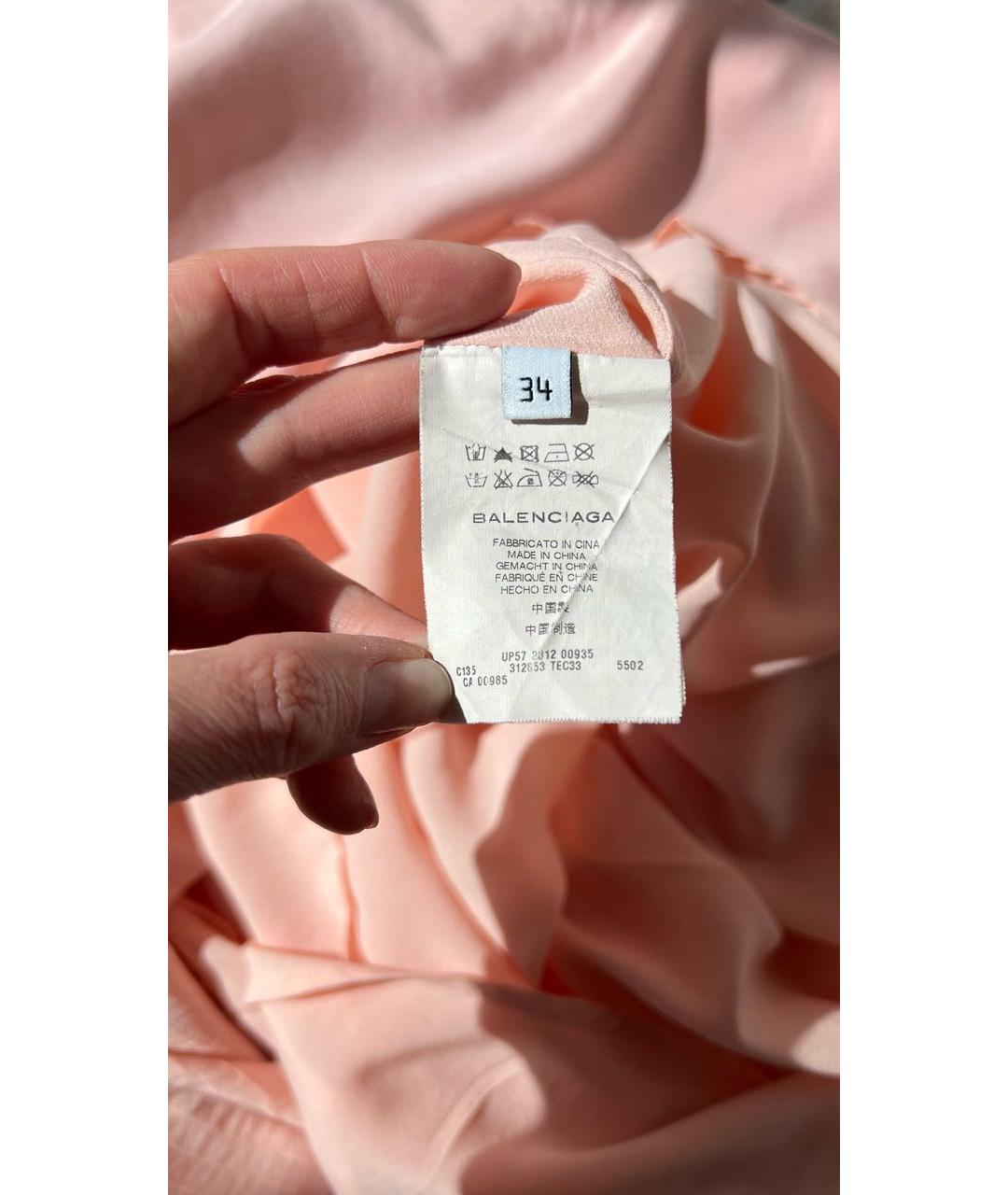 BALENCIAGA Коралловое шелковое коктейльное платье, фото 7