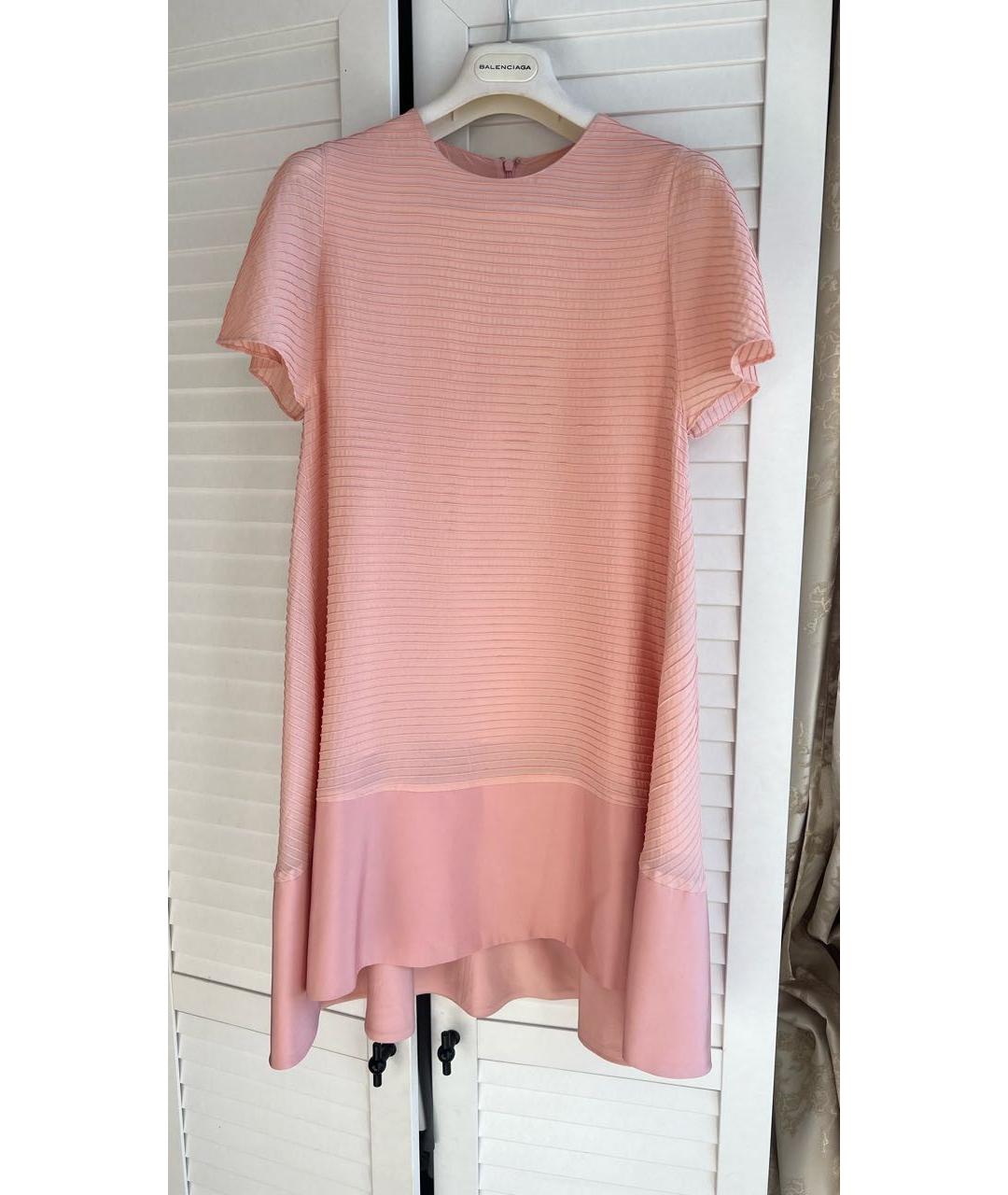 BALENCIAGA Коралловое шелковое коктейльное платье, фото 9