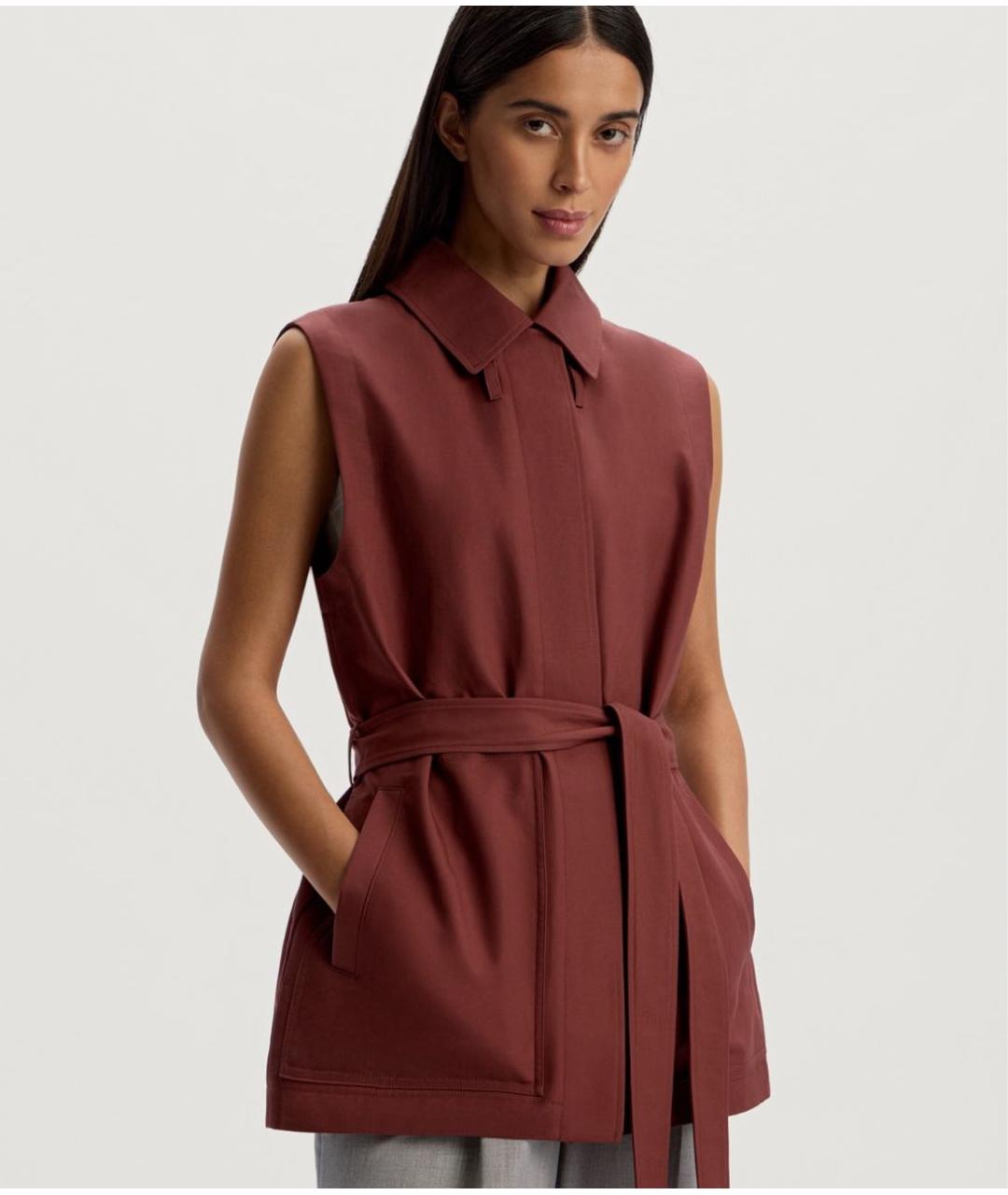 12 STOREEZ Бордовый хлопковый тренч/плащ, фото 6