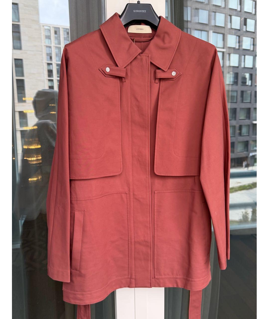 12 STOREEZ Бордовый хлопковый тренч/плащ, фото 3