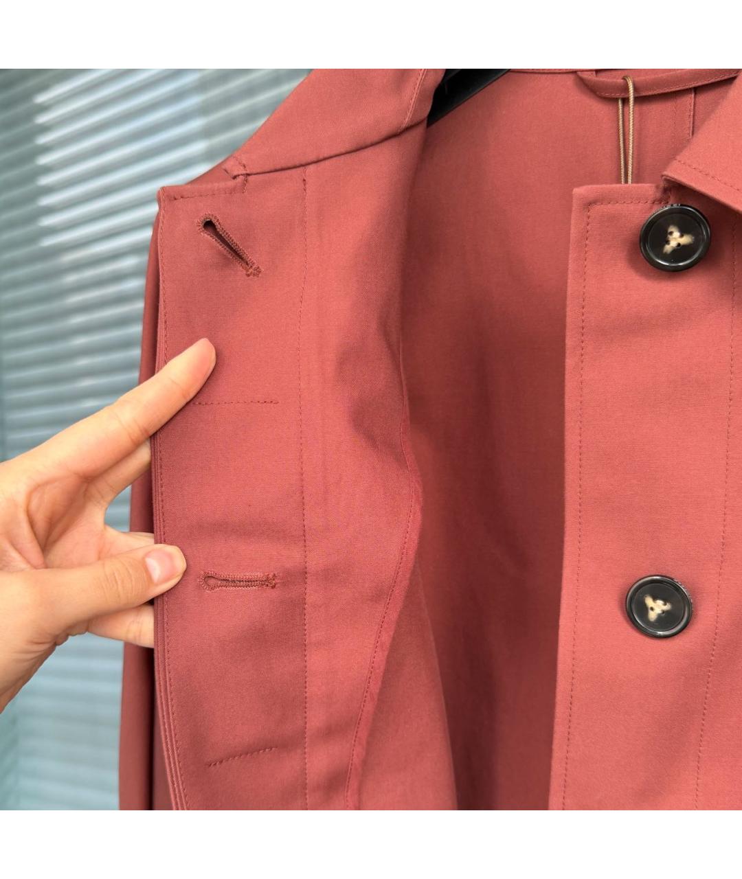 12 STOREEZ Бордовый хлопковый тренч/плащ, фото 7