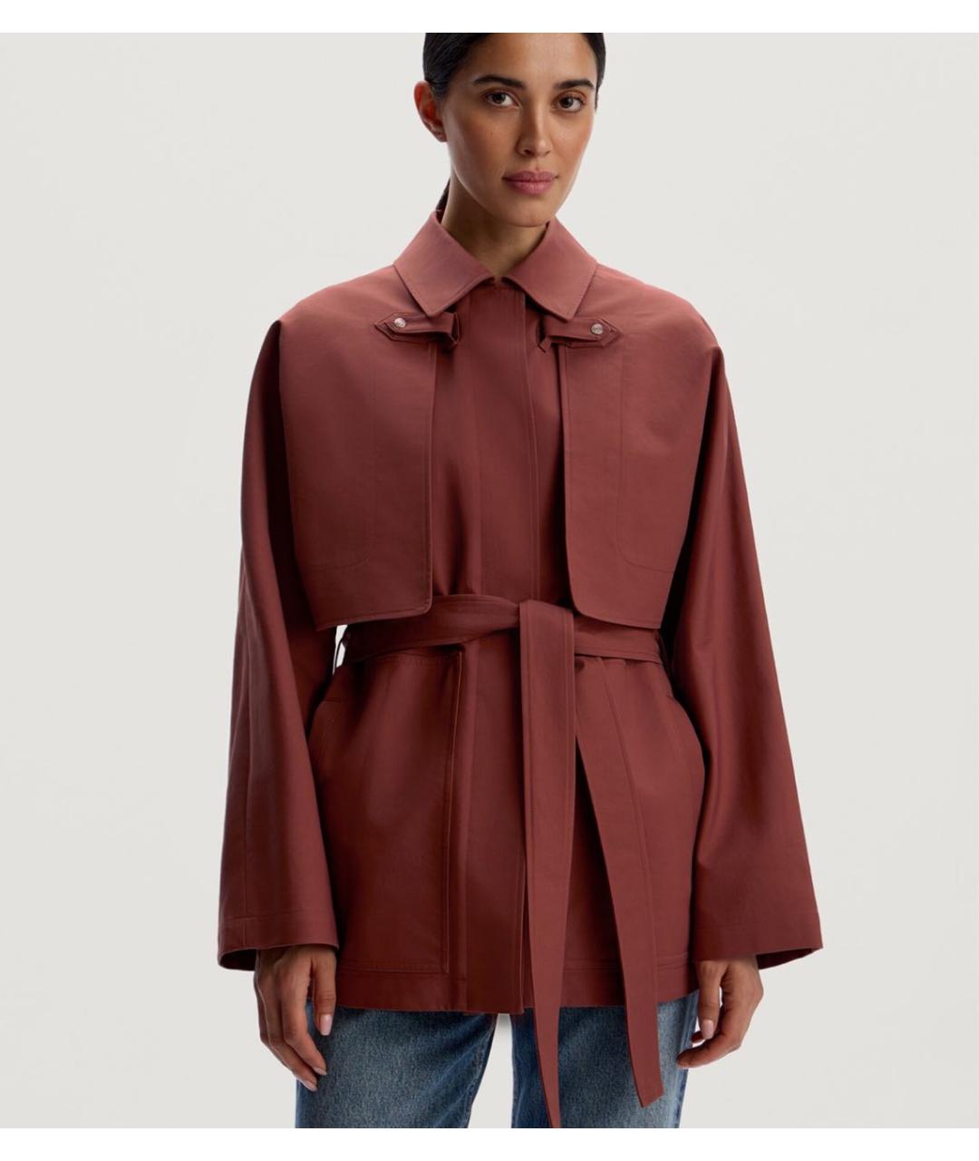 12 STOREEZ Бордовый хлопковый тренч/плащ, фото 4