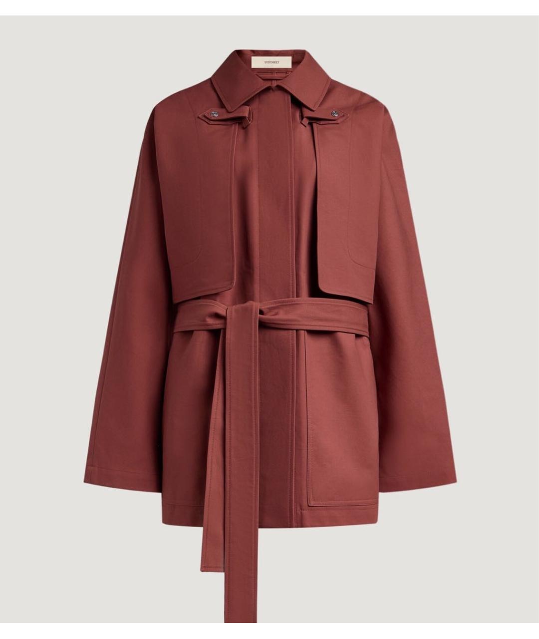 12 STOREEZ Бордовый хлопковый тренч/плащ, фото 8