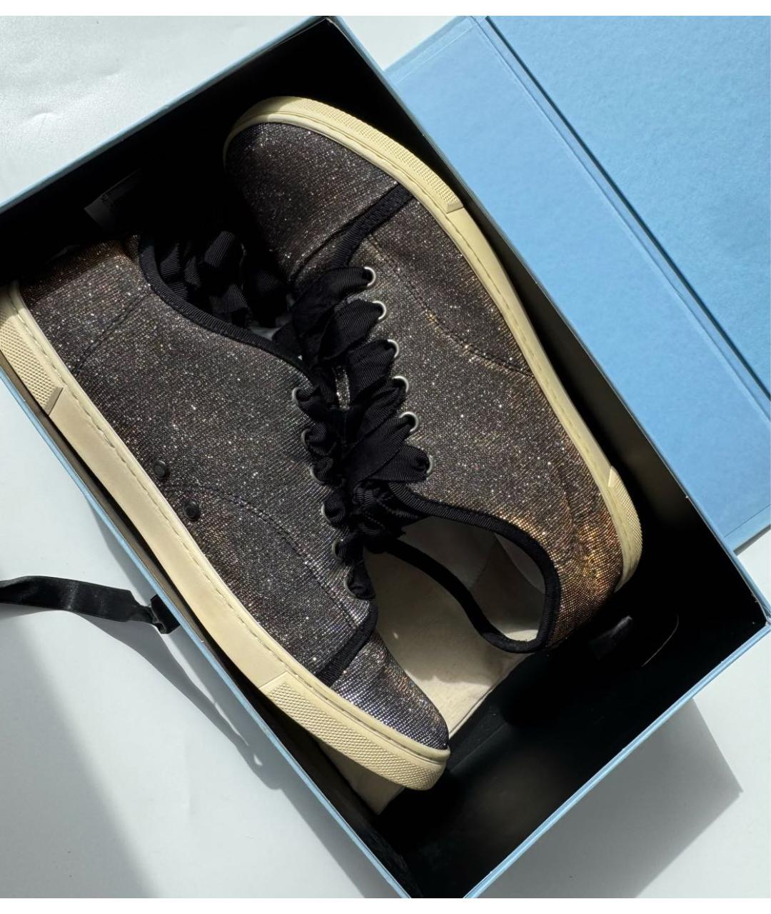 LANVIN Золотые кожаные кеды, фото 5