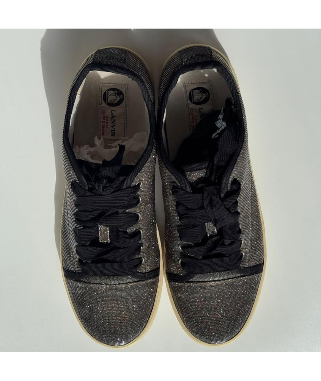 LANVIN Золотые кожаные кеды, фото 3