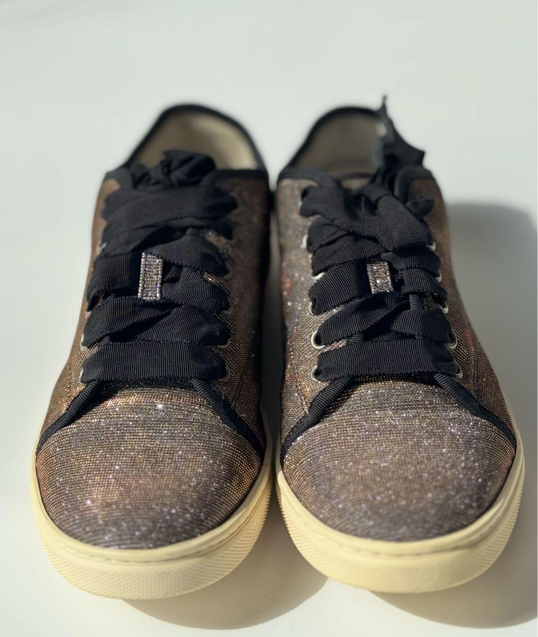 LANVIN Золотые кожаные кеды, фото 2