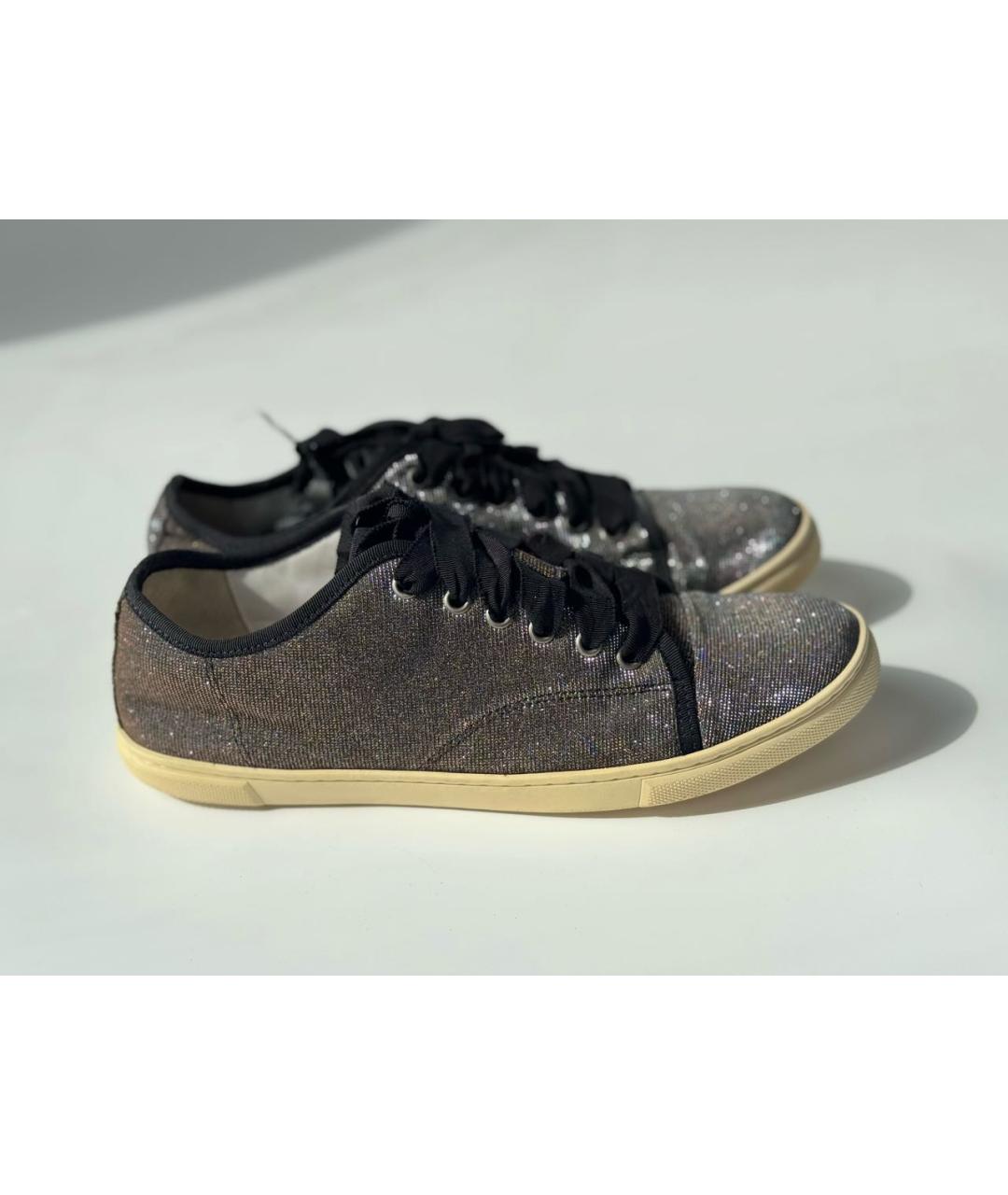 LANVIN Золотые кожаные кеды, фото 7