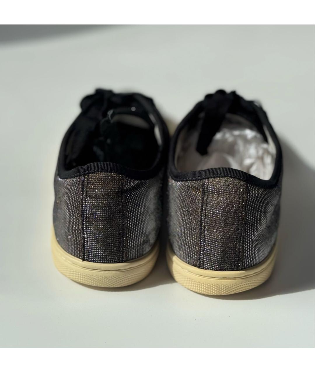 LANVIN Золотые кожаные кеды, фото 4