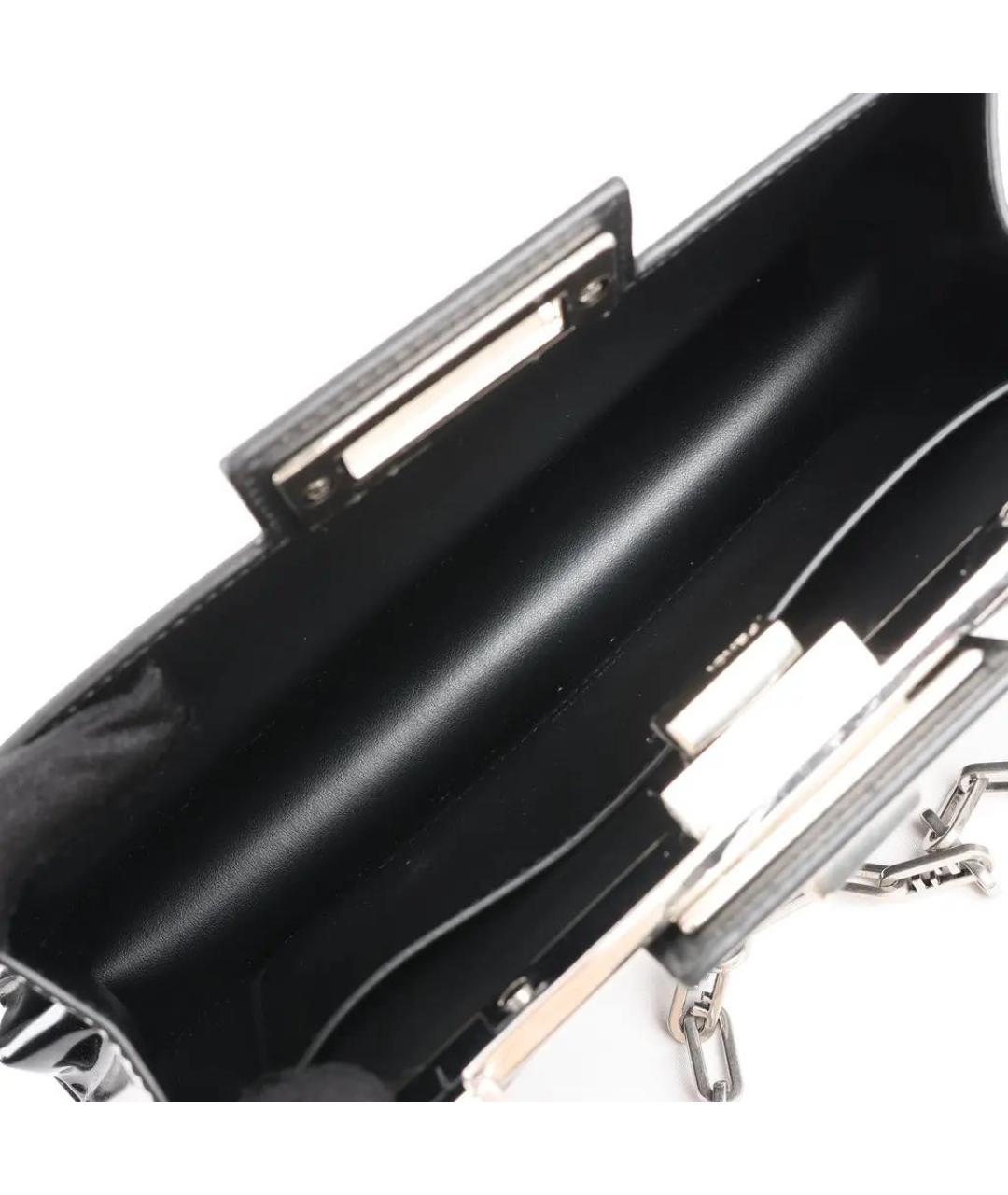 FENDI Черная сумка с короткими ручками из лакированной кожи, фото 4