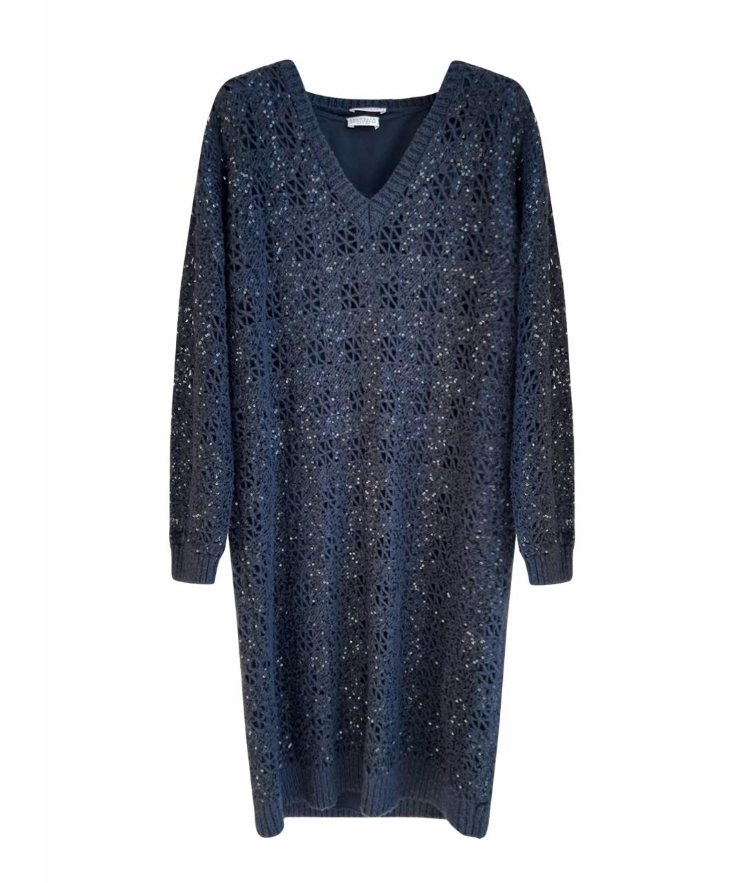 BRUNELLO CUCINELLI Антрацитовое кашемировое повседневное платье, фото 1