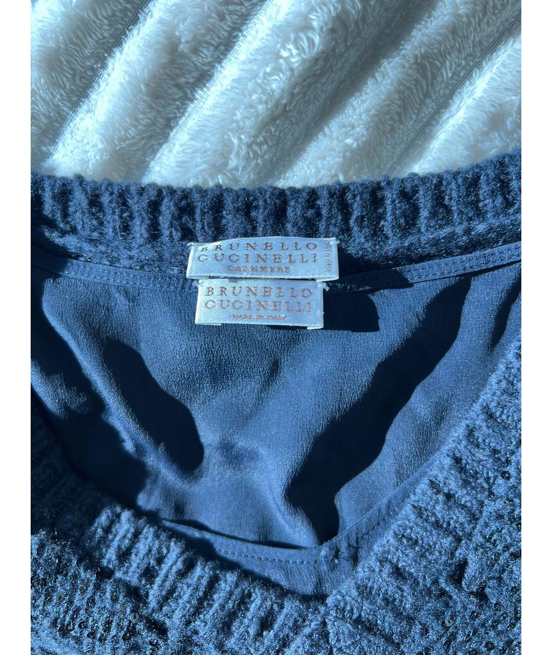 BRUNELLO CUCINELLI Антрацитовое кашемировое повседневное платье, фото 8