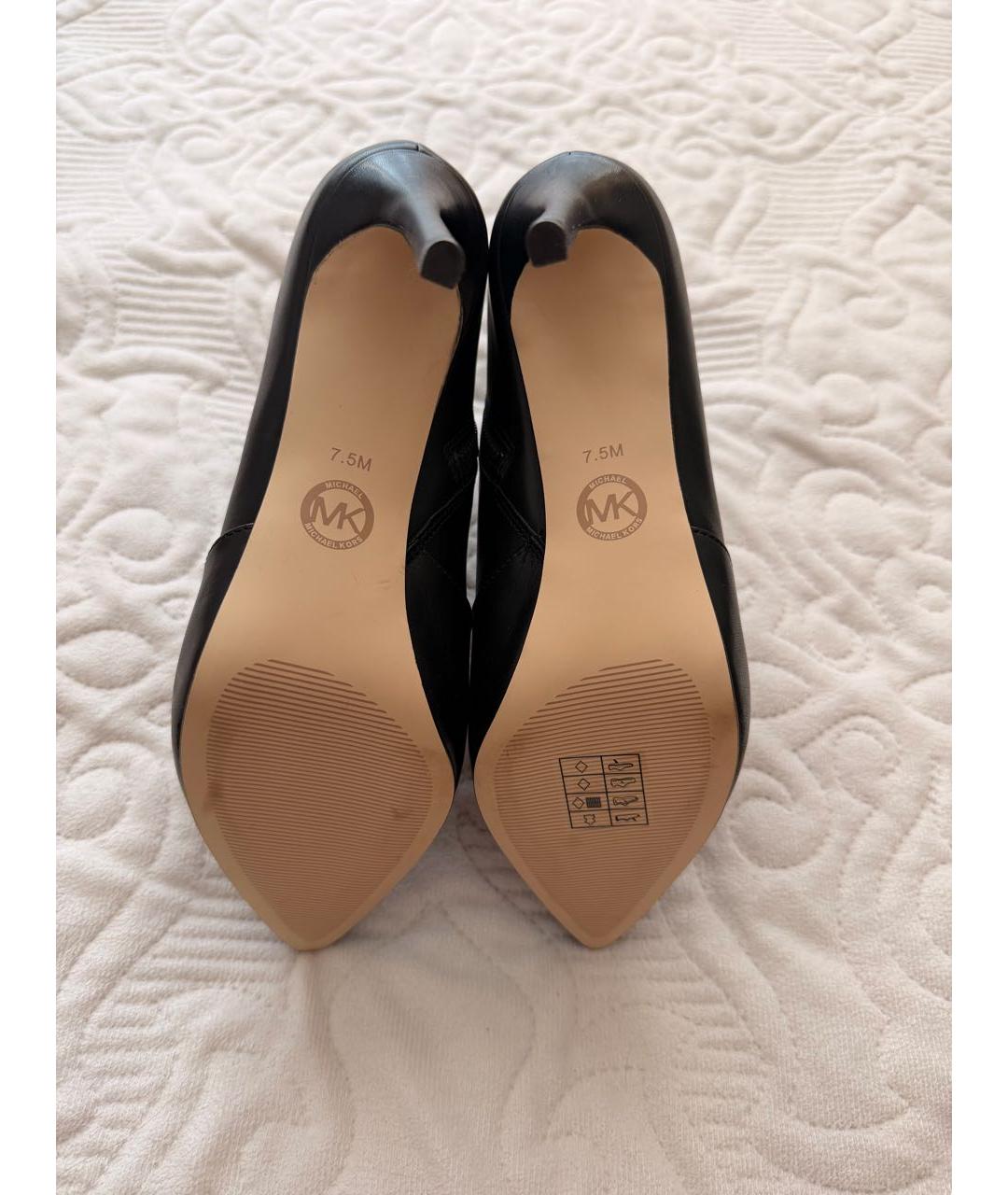 MICHAEL KORS Черные кожаные ботинки, фото 5