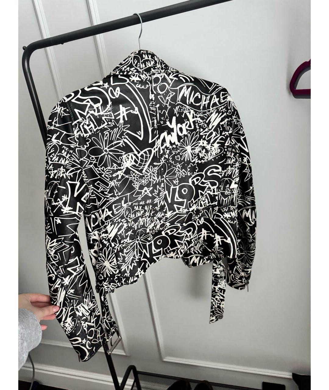 MICHAEL MICHAEL KORS Черная кожаная куртка, фото 2