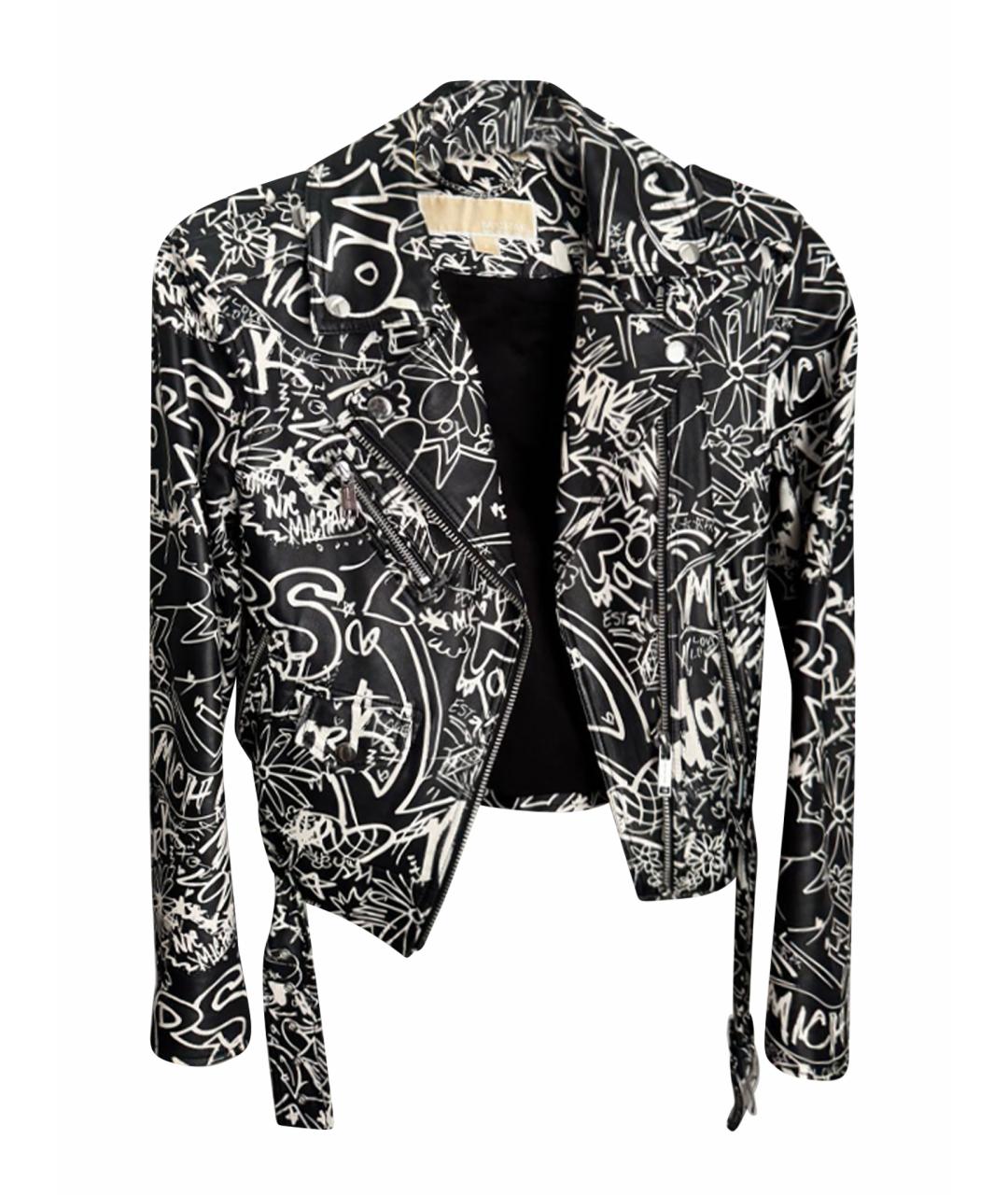 MICHAEL MICHAEL KORS Черная кожаная куртка, фото 1