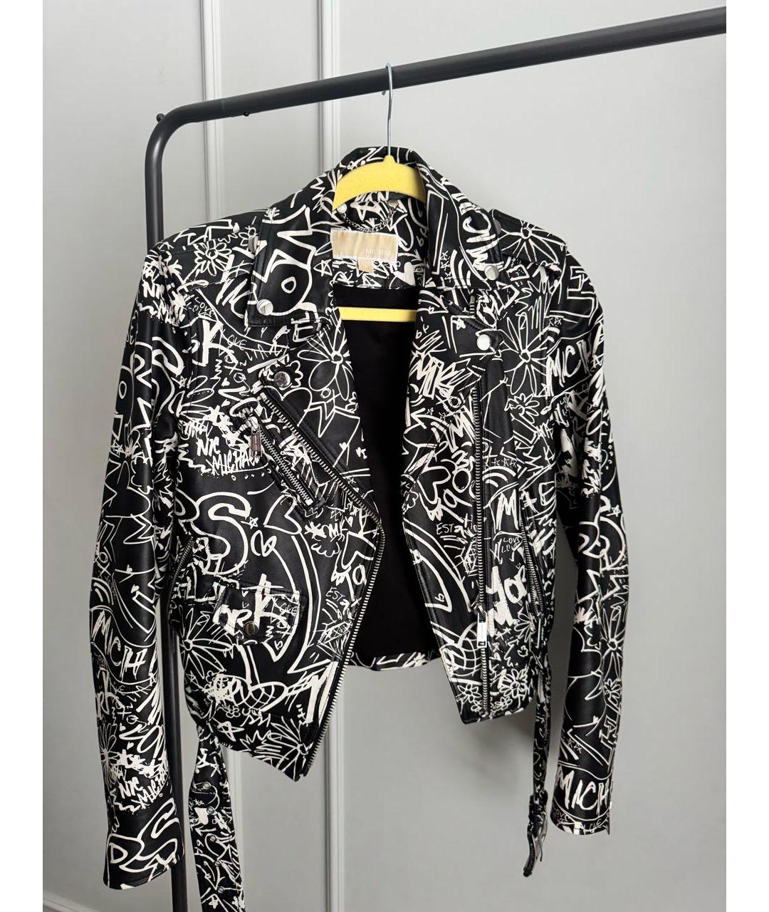 MICHAEL MICHAEL KORS Черная кожаная куртка, фото 3