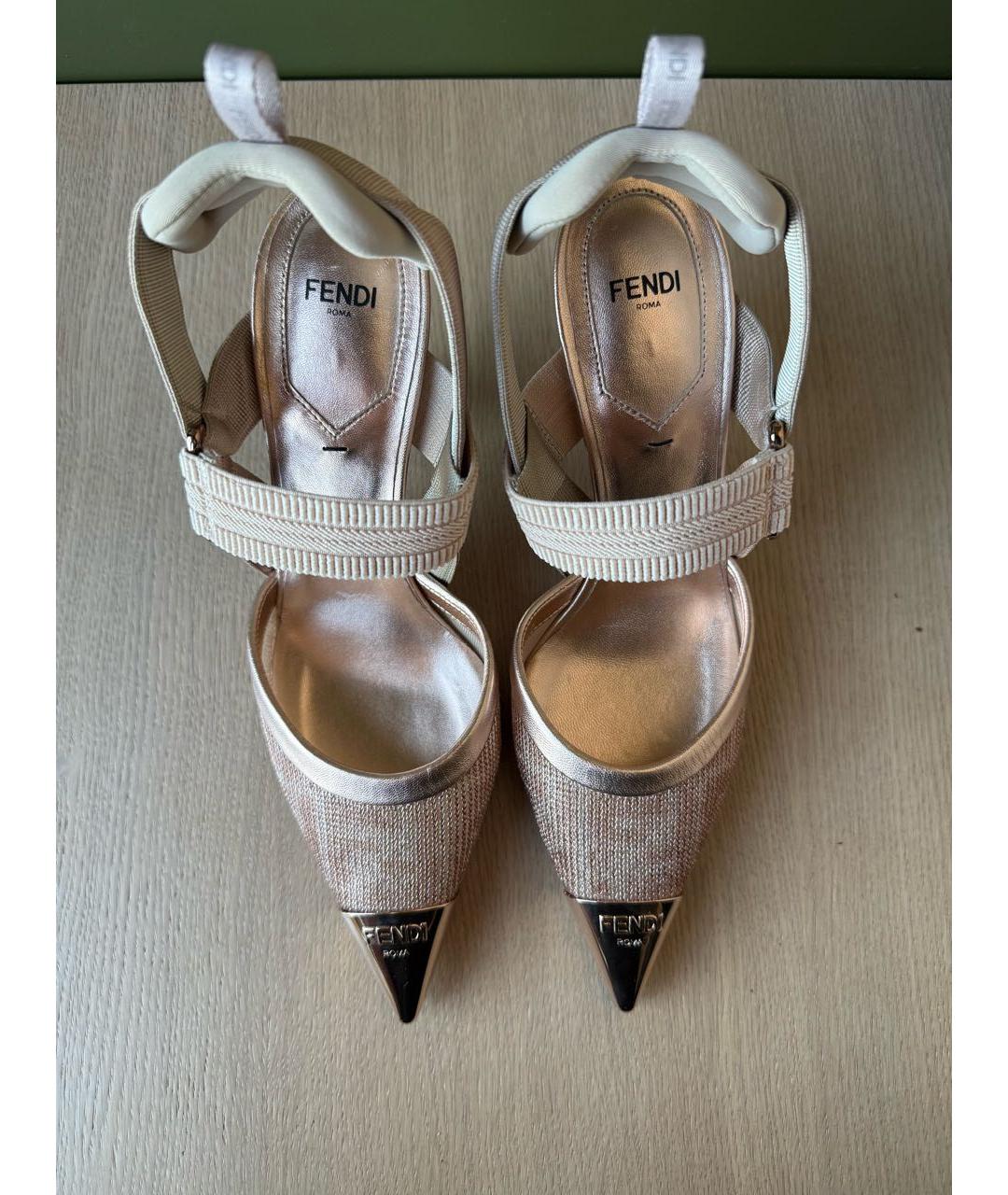 FENDI Коралловые текстильные туфли, фото 3