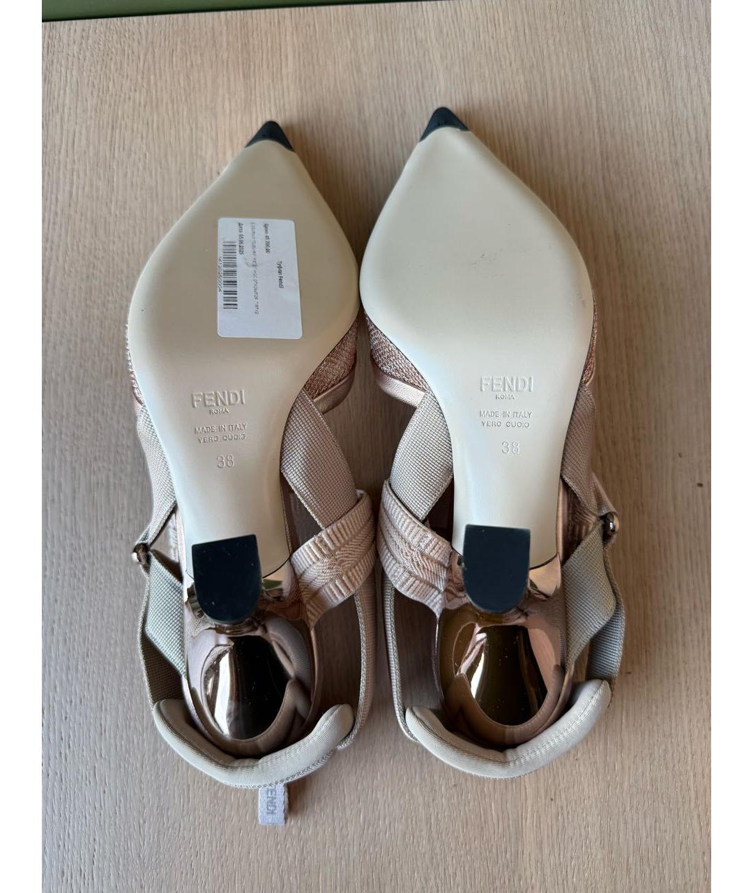 FENDI Коралловые текстильные туфли, фото 6