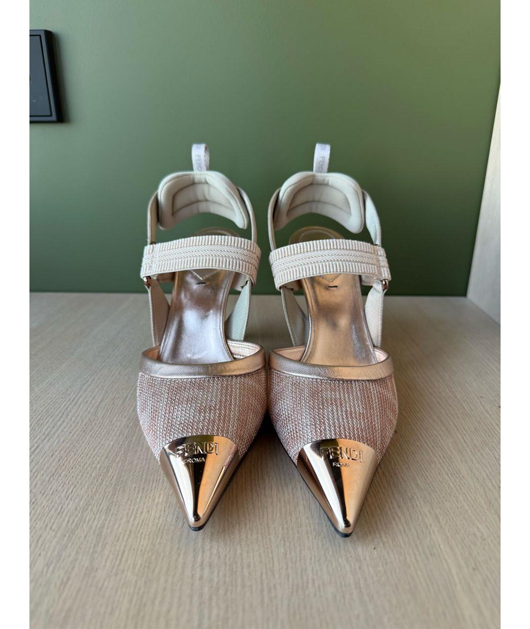 FENDI Коралловые текстильные туфли, фото 2