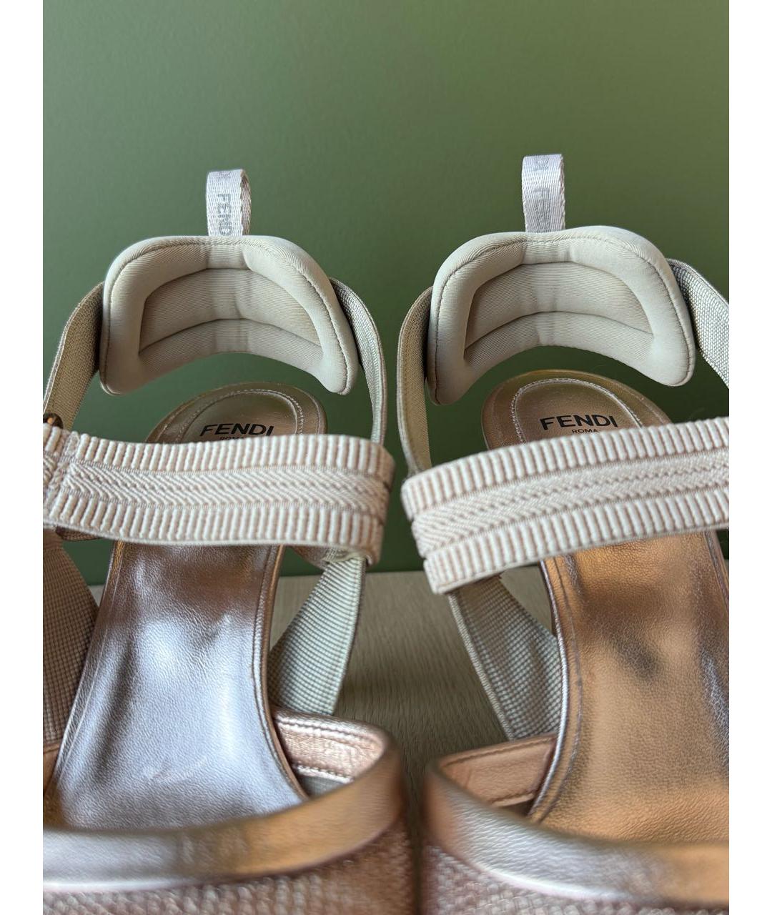 FENDI Коралловые текстильные туфли, фото 8