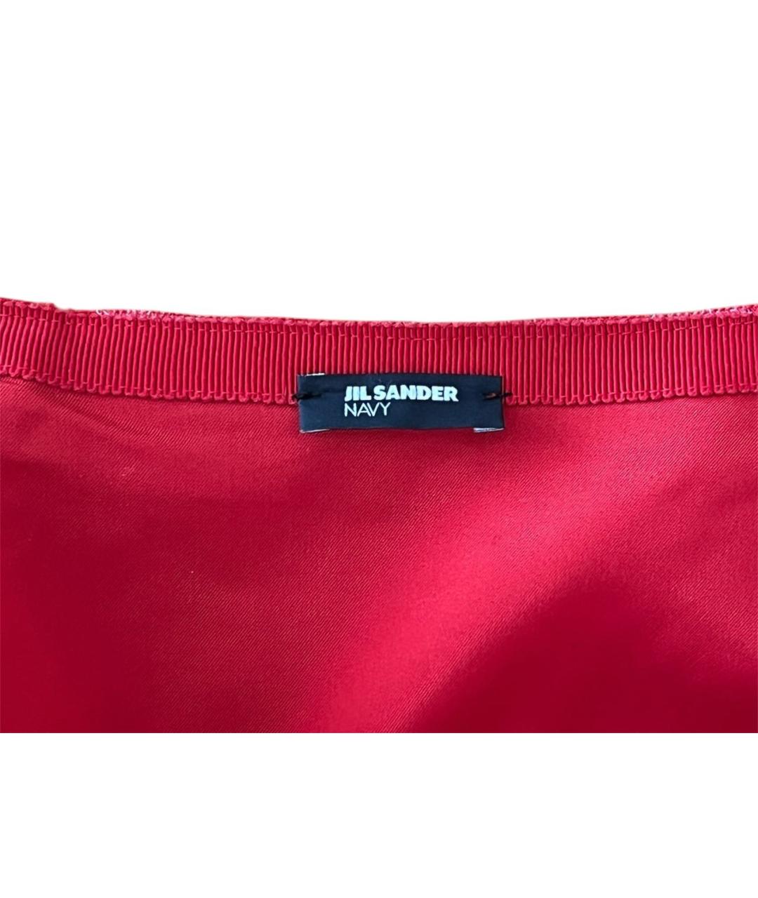 JIL SANDER Красная шерстяная юбка мини, фото 3