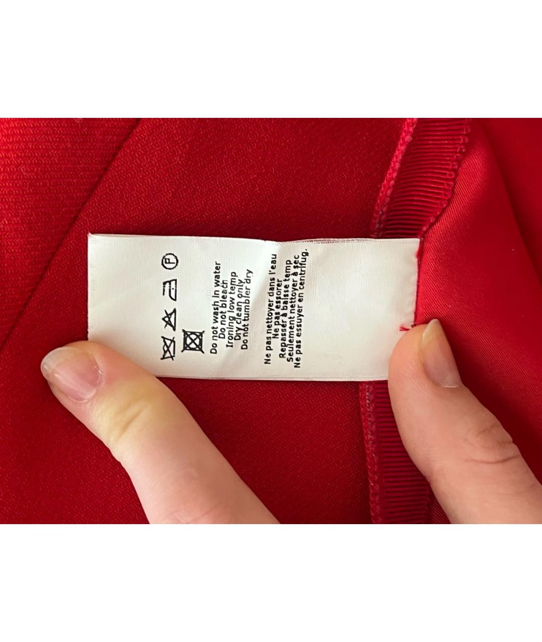 JIL SANDER Красная шерстяная юбка мини, фото 6