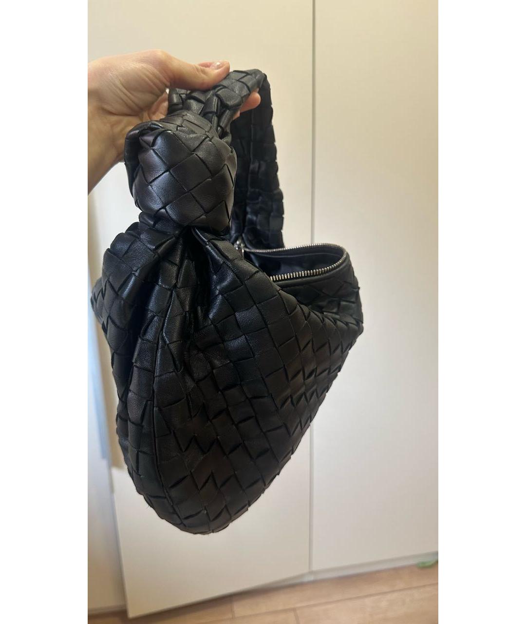 BOTTEGA VENETA Черная кожаная сумка с короткими ручками, фото 2