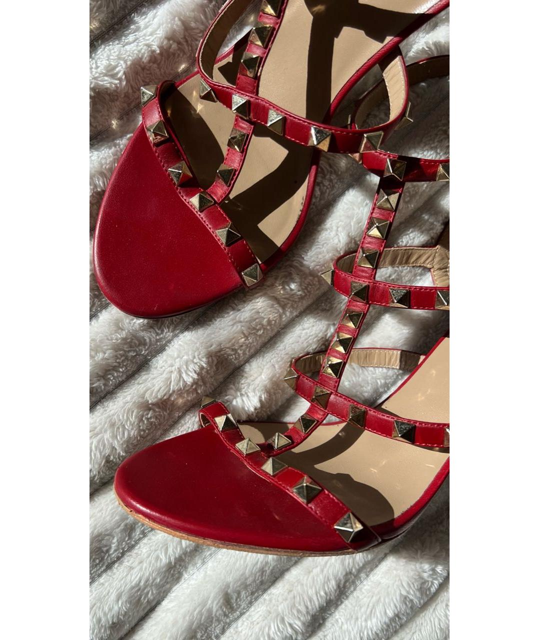 VALENTINO Красные кожаные босоножки, фото 6