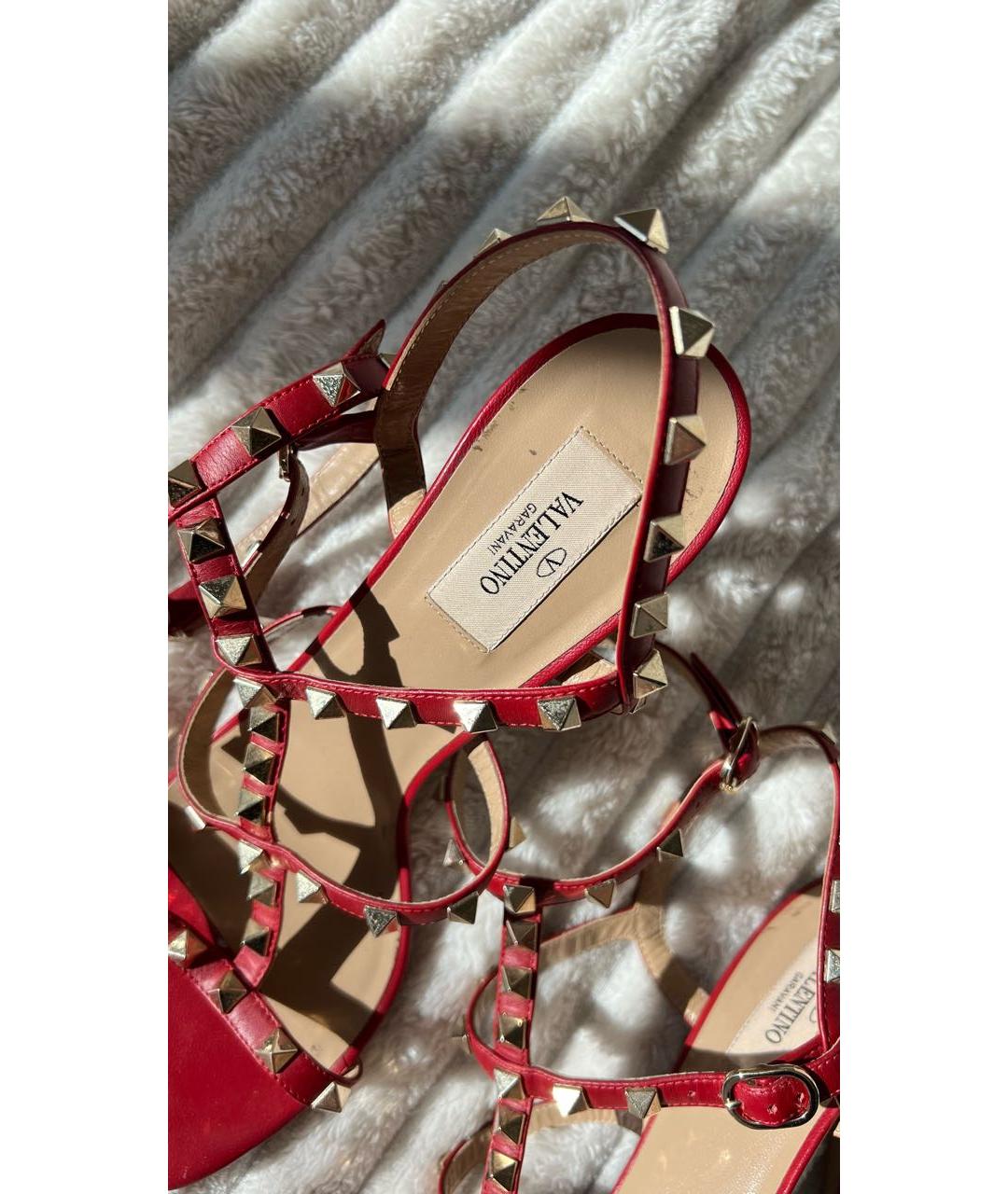 VALENTINO Красные кожаные босоножки, фото 7