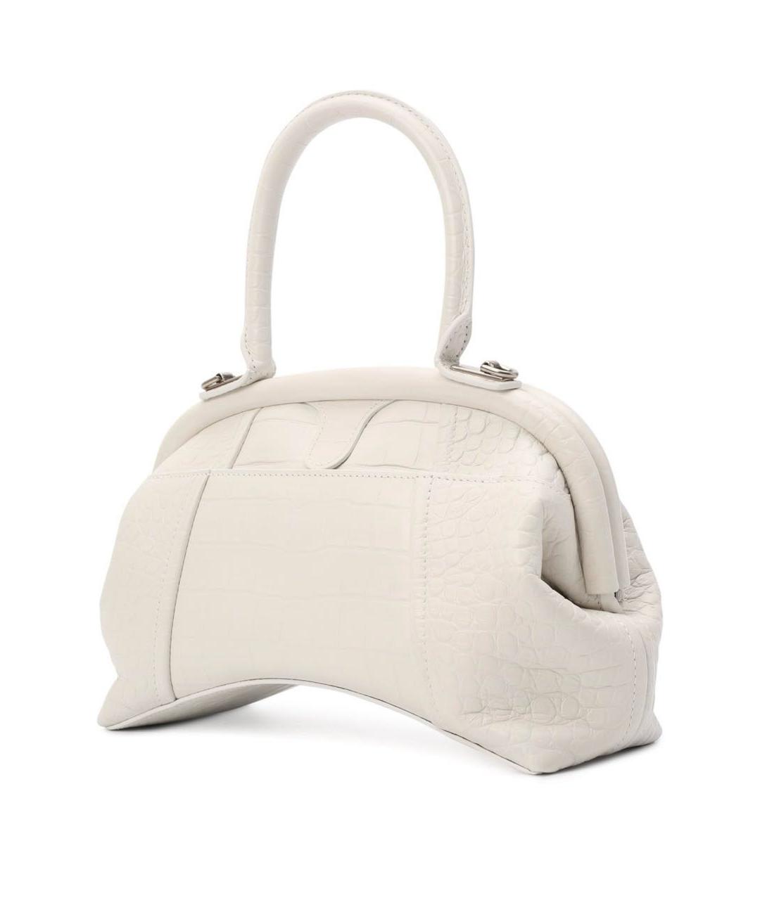 BALENCIAGA Белая кожаная сумка с короткими ручками, фото 3