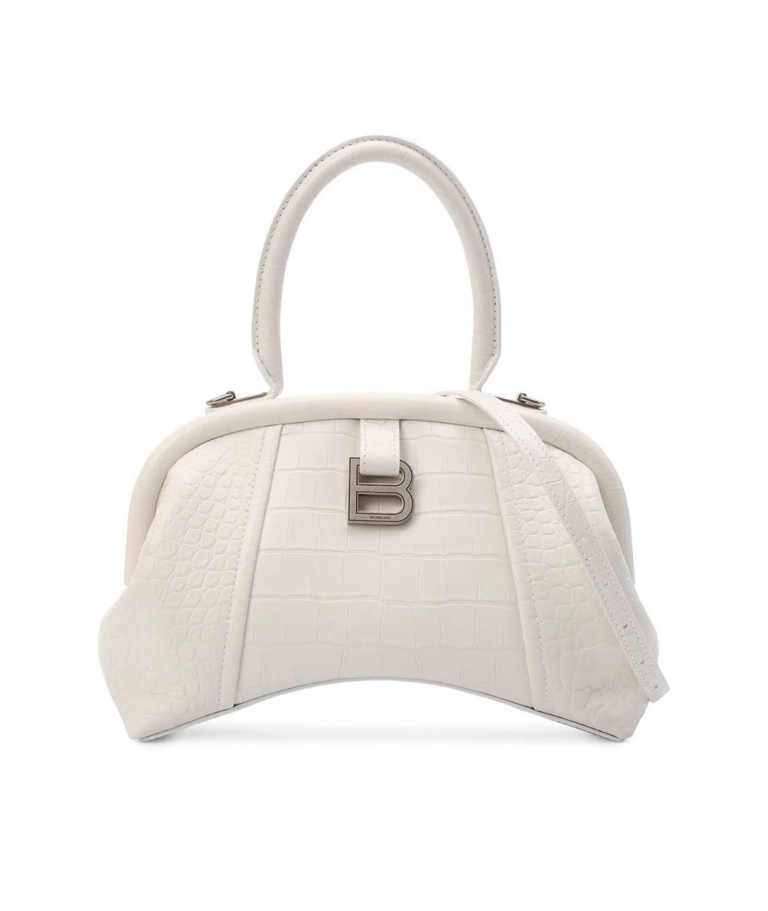 BALENCIAGA Белая кожаная сумка с короткими ручками, фото 9