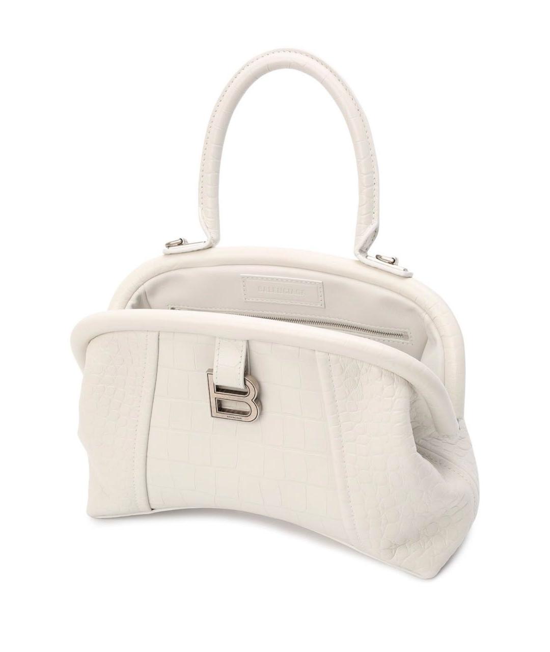 BALENCIAGA Белая кожаная сумка с короткими ручками, фото 2