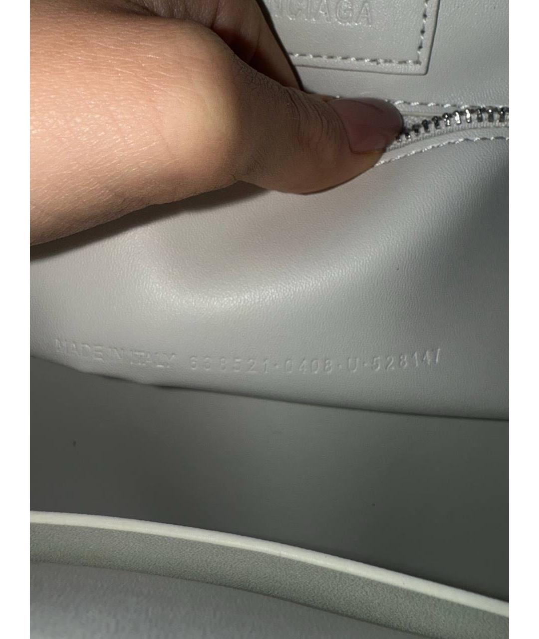 BALENCIAGA Белая кожаная сумка с короткими ручками, фото 4