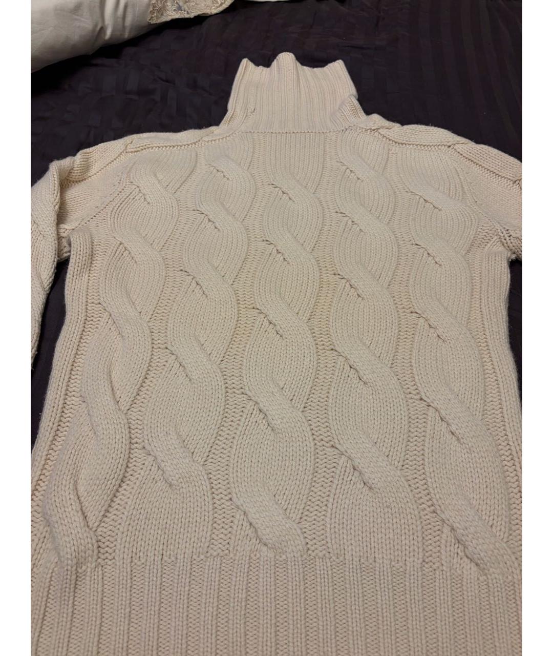 BRUNELLO CUCINELLI Бежевый кашемировый джемпер / свитер, фото 3