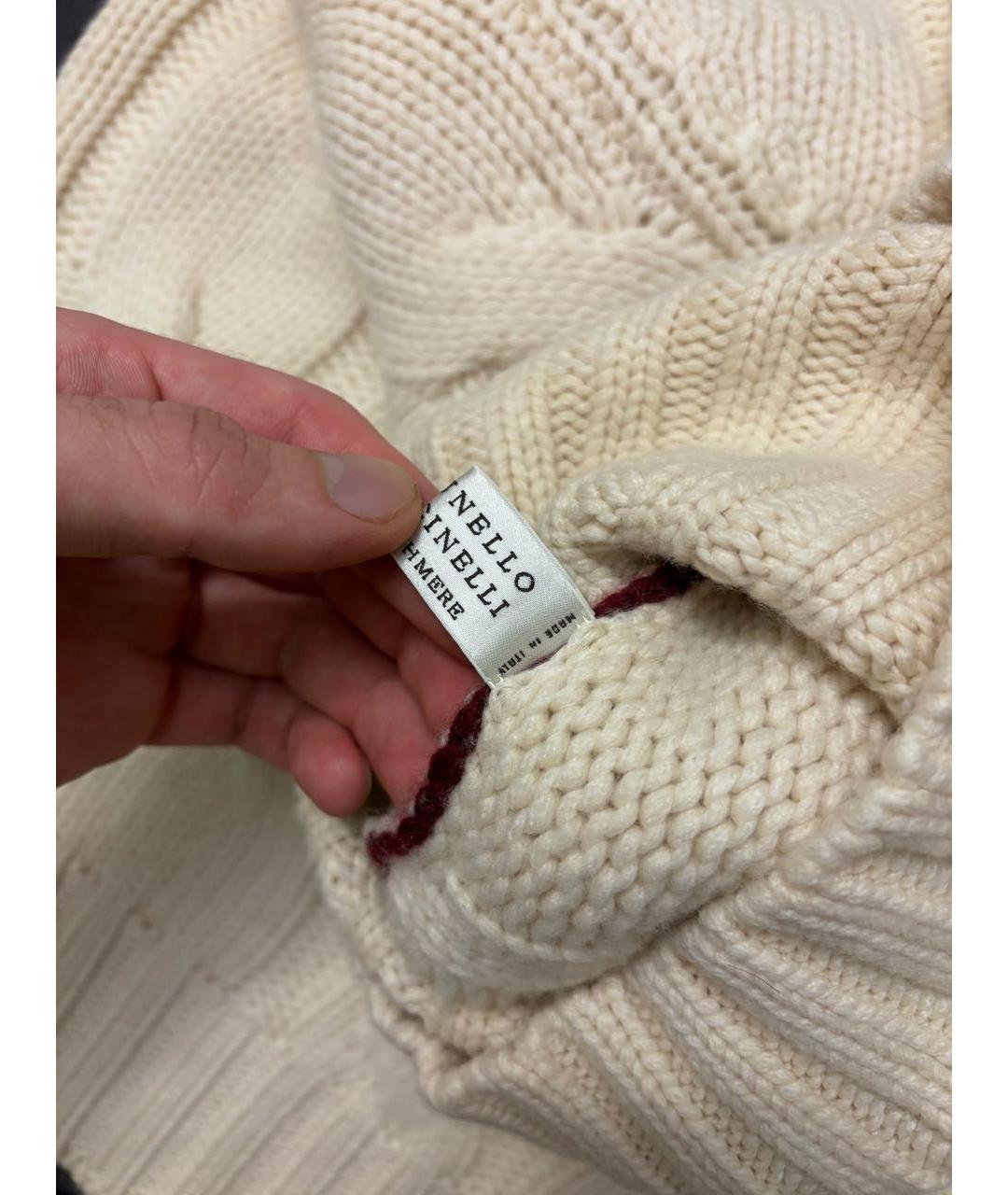 BRUNELLO CUCINELLI Бежевый кашемировый джемпер / свитер, фото 7