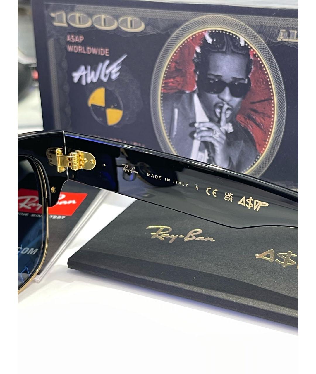 RAY BAN Черные металлические солнцезащитные очки, фото 7