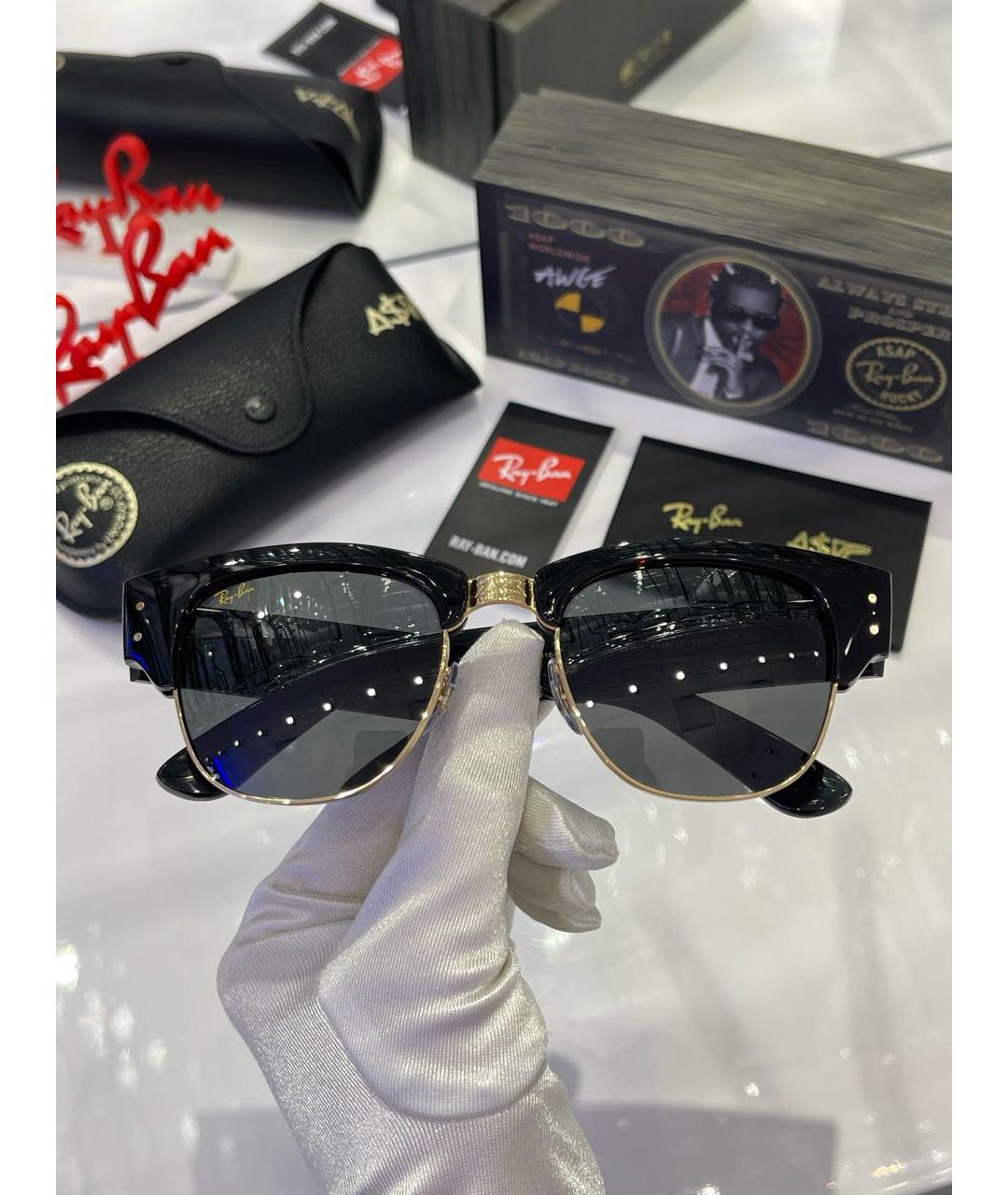 RAY BAN Черные металлические солнцезащитные очки, фото 5