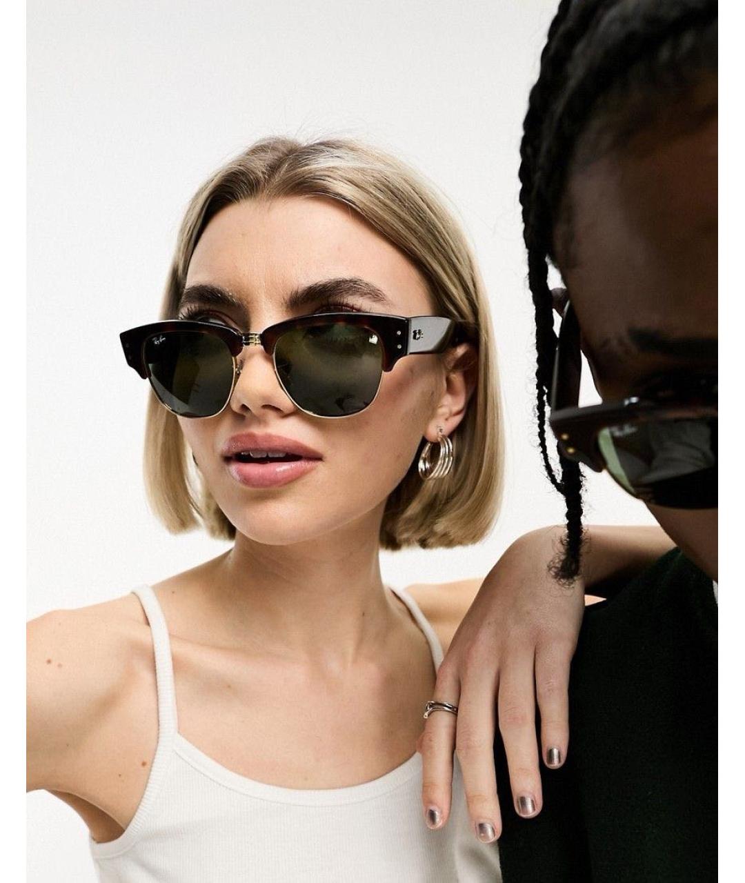 RAY BAN Черные металлические солнцезащитные очки, фото 4