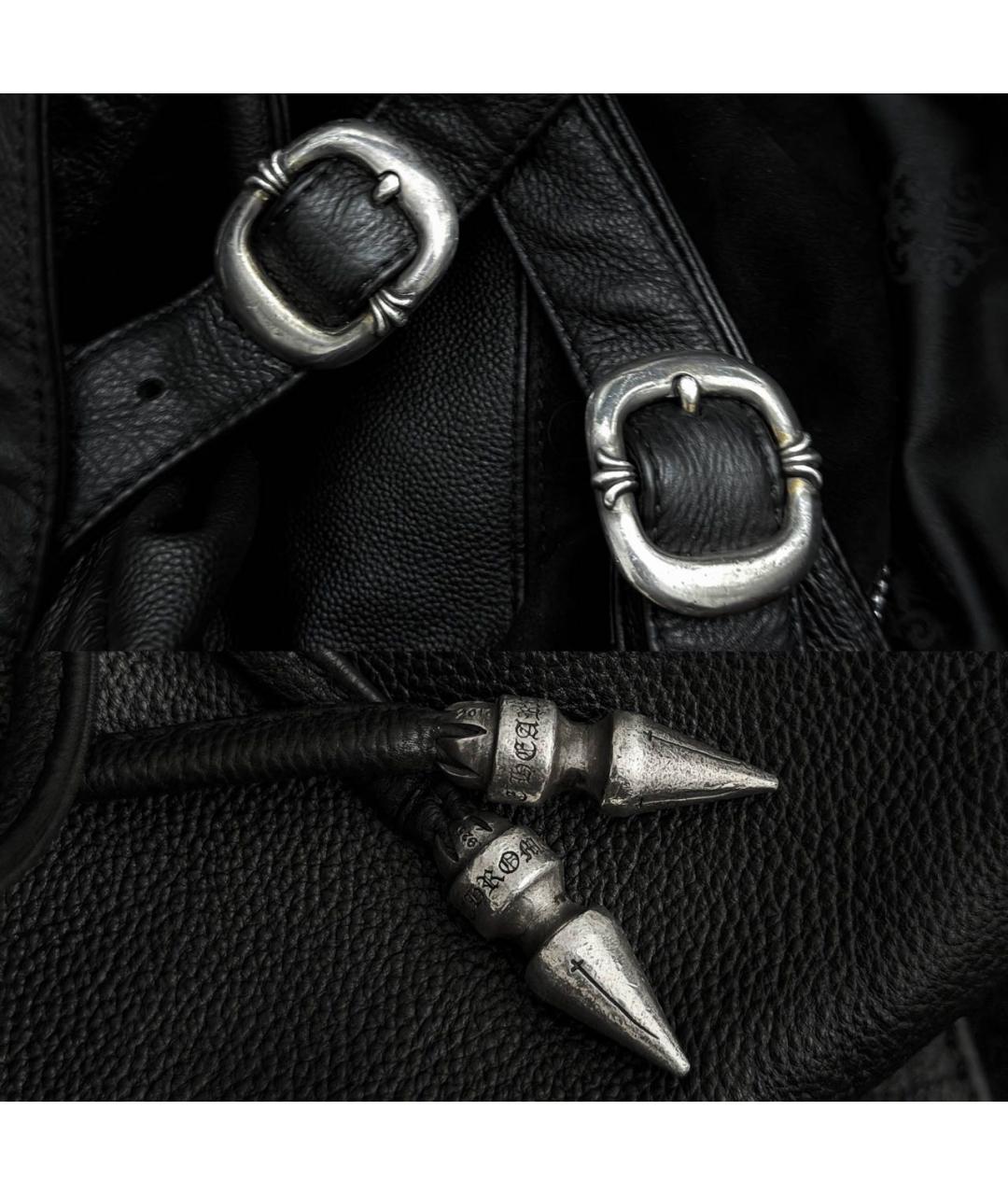 CHROME HEARTS Черный кожаный рюкзак, фото 7