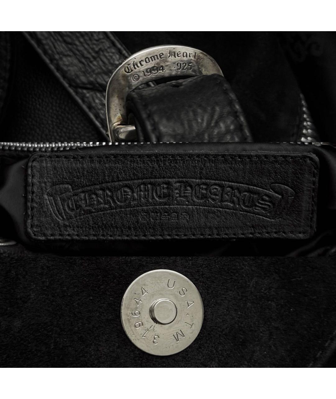 CHROME HEARTS Черный кожаный рюкзак, фото 8