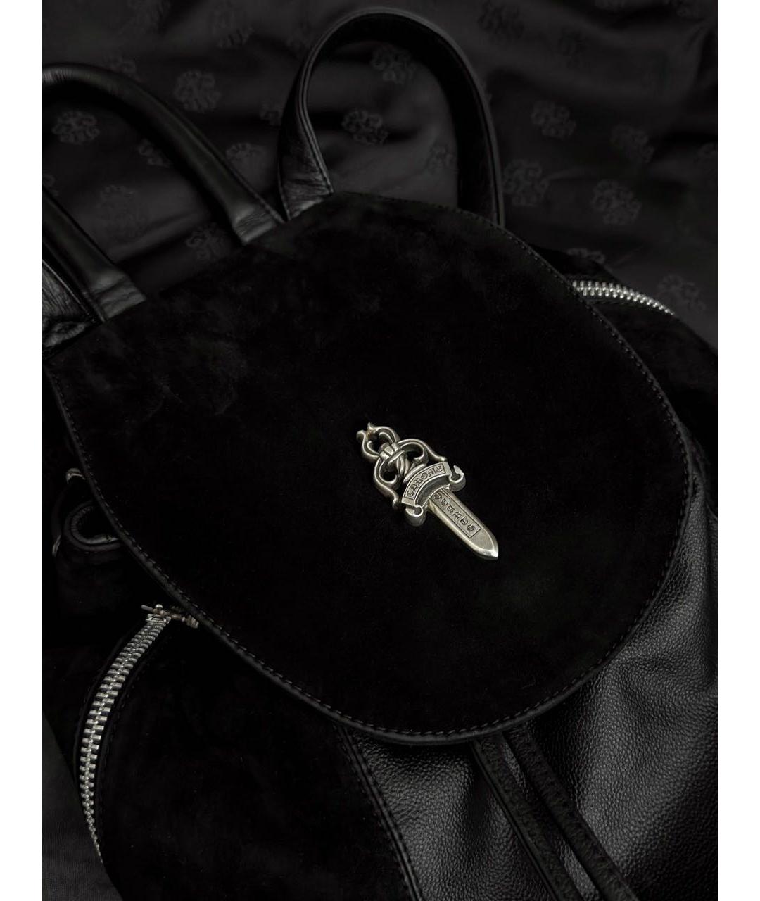 CHROME HEARTS Черный кожаный рюкзак, фото 4