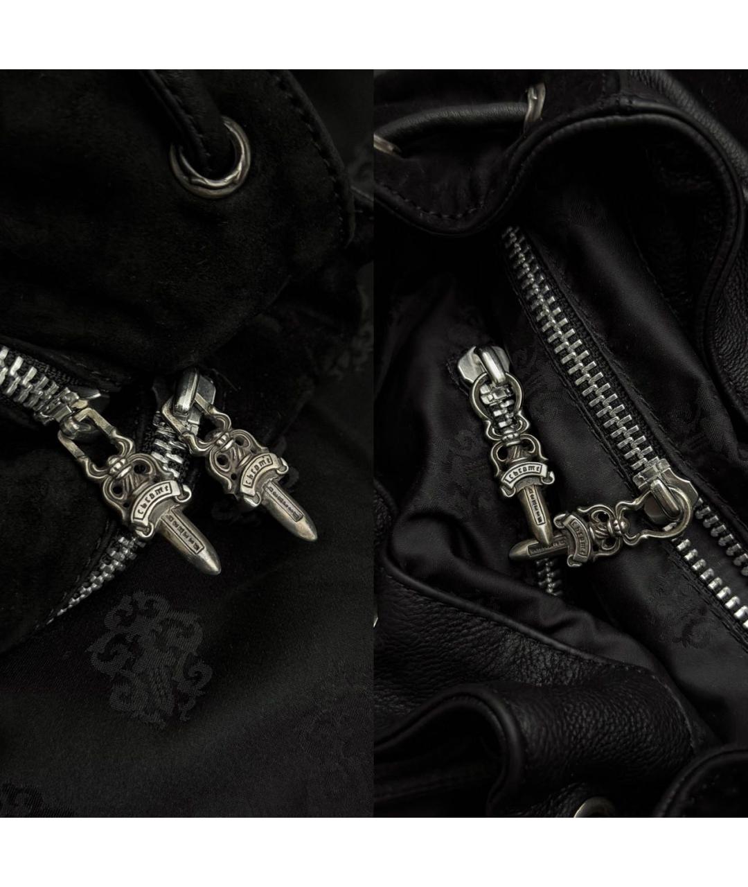 CHROME HEARTS Черный кожаный рюкзак, фото 6