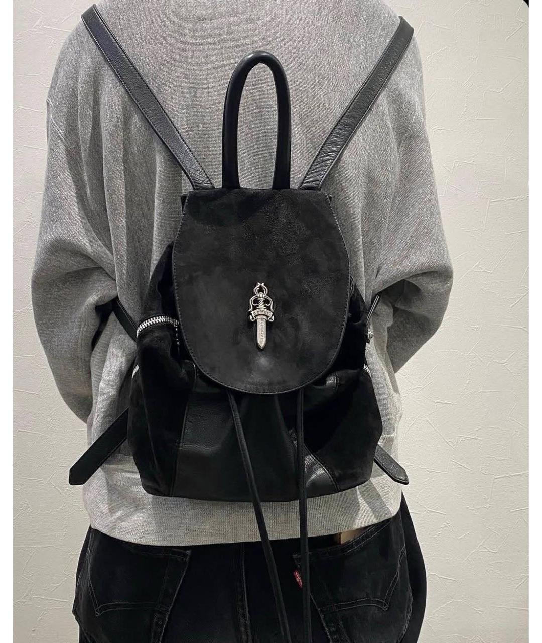 CHROME HEARTS Черный кожаный рюкзак, фото 2