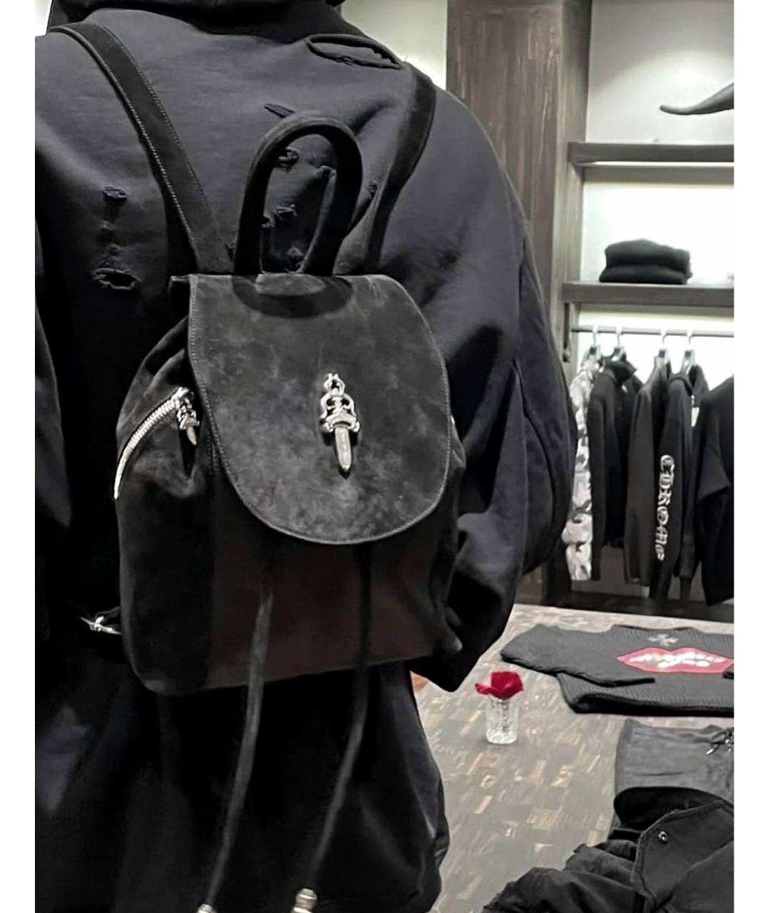 CHROME HEARTS Черный кожаный рюкзак, фото 3