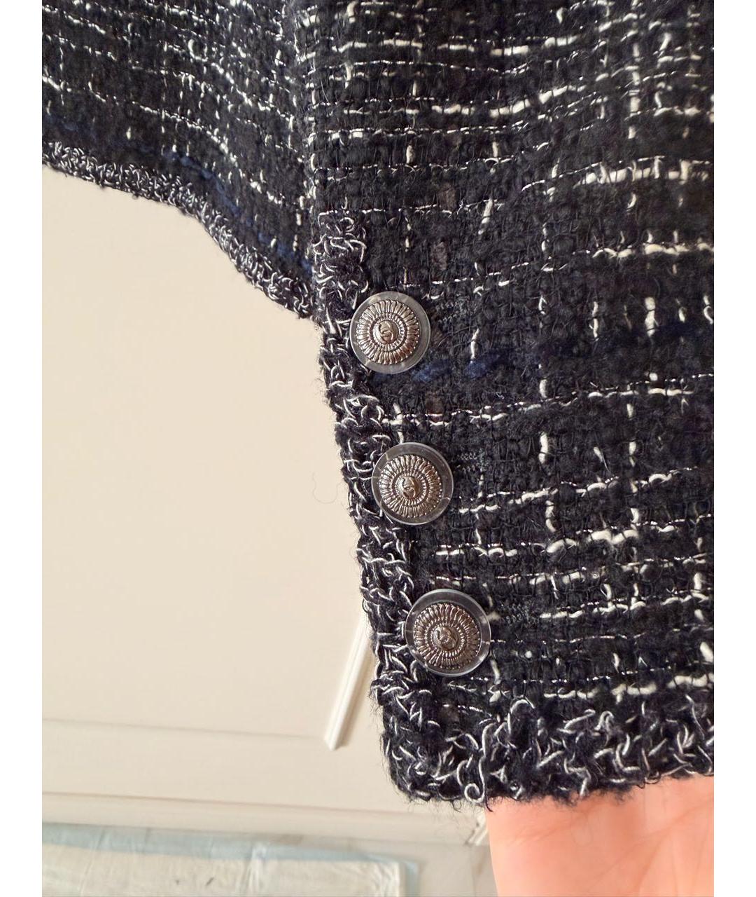 CHANEL Черный твидовый жакет/пиджак, фото 3