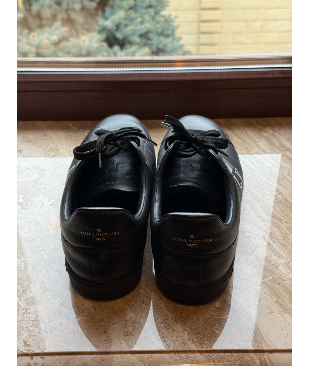 LOUIS VUITTON Черные кожаные низкие кроссовки / кеды, фото 4