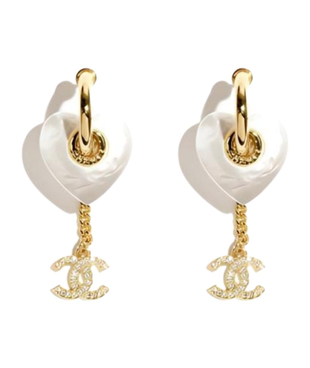 CHANEL Золотые металлические серьги, фото 1