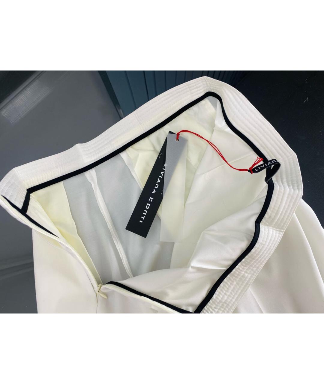 LIVIANA CONTI Белые полиэстеровые брюки широкие, фото 3