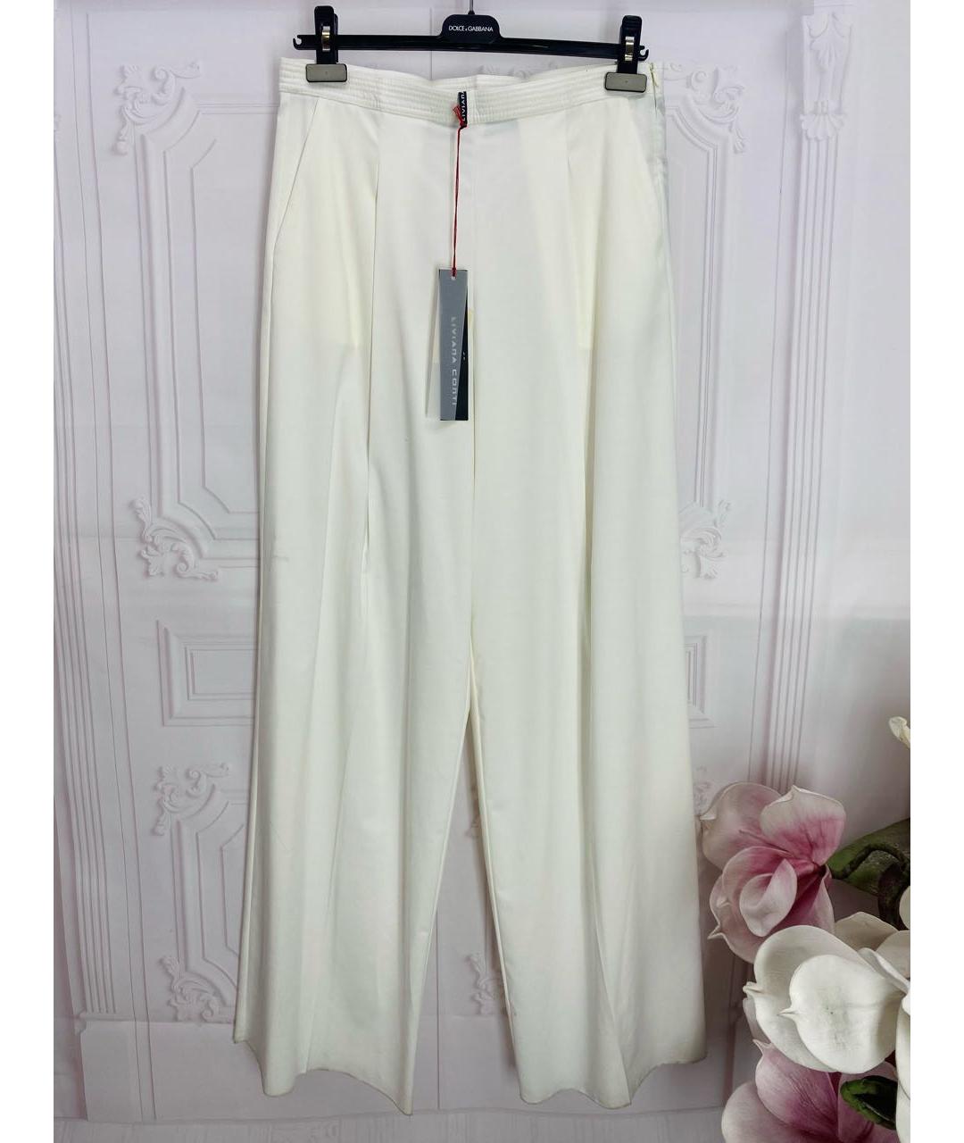 LIVIANA CONTI Белые полиэстеровые брюки широкие, фото 5